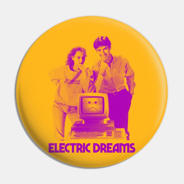 Electric Dreams Vintage Movie Tribute Design Pin by DankFutura