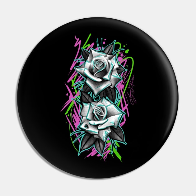 Roses Pin by Lazrartist