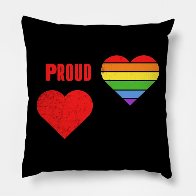 Proud T-shirt LGBT Pride Shirt LGBTQ Supporter Pride Month Gift Gay Pride Pillow by NickDezArts