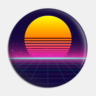 allure of sunset 80s retro Pin