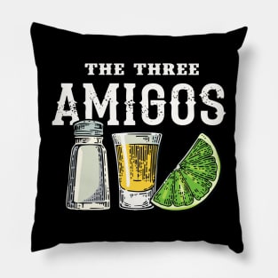 Funny Drinking The Three Amigos Lime Salt Tequila Cinco De Mayo Pillow