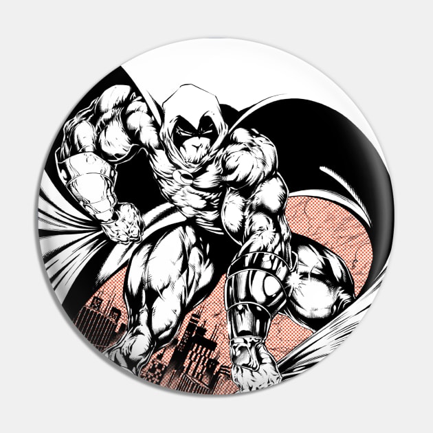 Moon Knight Halftone Pin by SkipBroTees