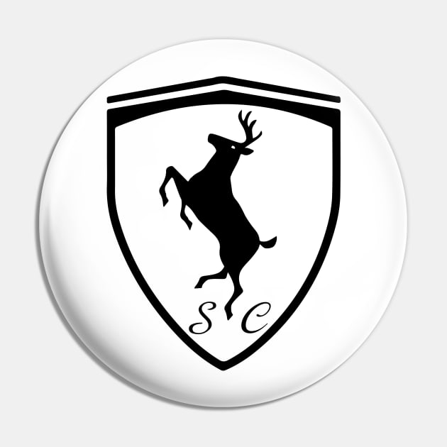 Ferrari Reindeer (Black) Pin by Geek Tees