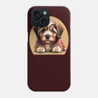 A Redish Brown Havanese Dog Cartoon Phone Case