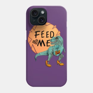 Hungry Date - Lady T-Rex in Teal Phone Case