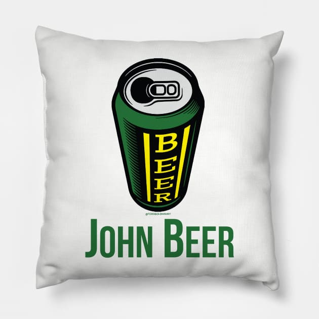 JOHN BEER Pillow by toddgoldmanart