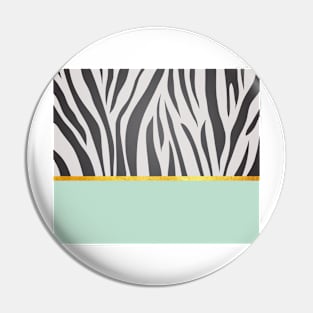 Black and white zebra print on green, golden lining Pin