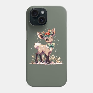 Pretty fawn under the mistletoe Phone Case