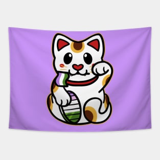 LGBTQ+ Pride Lucky Cat - Genderqueer Tapestry