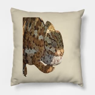 Chameleon Hanging On A Wire Fence Vector Cut Out Pillow