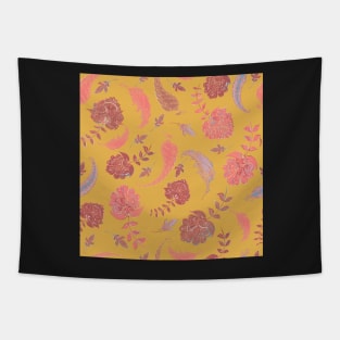 Patterns of Paradise - Yellow & Coral Tapestry