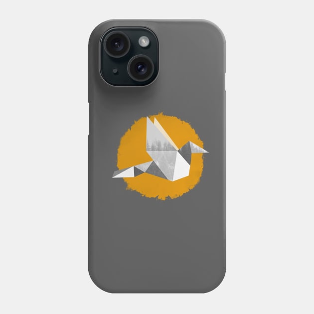 Yellow Origami Bird Phone Case by FoxAndBear