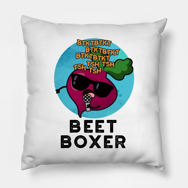 Beet Boxer Cute Beatbox Veggie Pun Pillow by punnybone