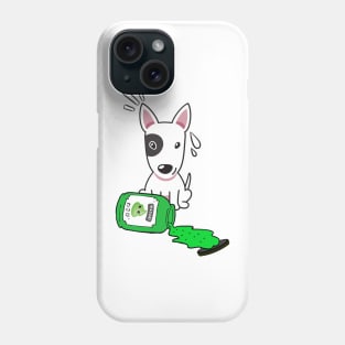 Cute Bull Terrier Spilled Wasabi sauce Phone Case