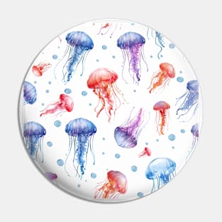 Colorful Jellyfish Pattern Pin
