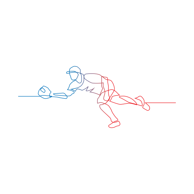 Line Art – Baseball Fielder by SHAngelsShop