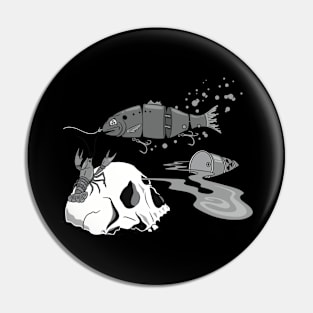 Rad Swimbait Black and White Pin