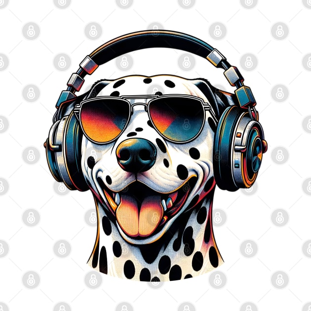 Dalmatian Smiling DJ with Headphones and Sunglasses by ArtRUs