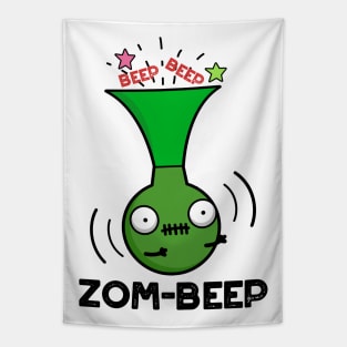 Zom-beep Cute Halloween Zombie Honker Pun Tapestry