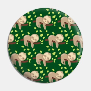 Sloth Rainforest Pattern Pin