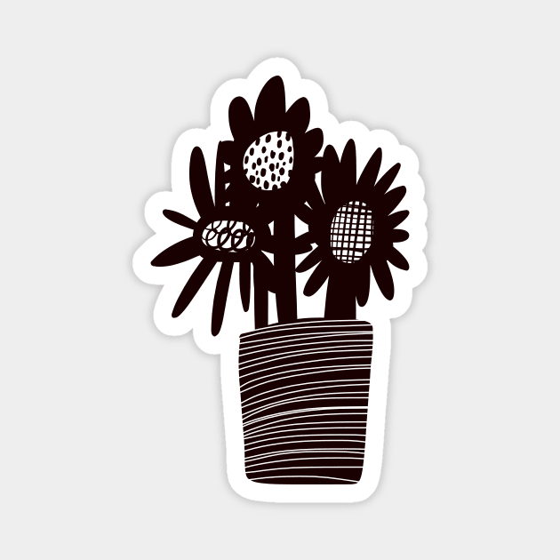 Black Blooms Magnet by fossdesign