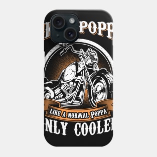 Only Cool Poppa Rides Motorcycles T Shirt Rider Gift Phone Case