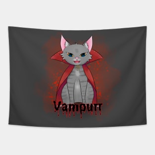 Kawaii Vampire Cat Tapestry