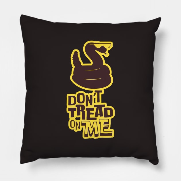 "Don't Tread On Me" Cascabel Pillow by erizocafetero