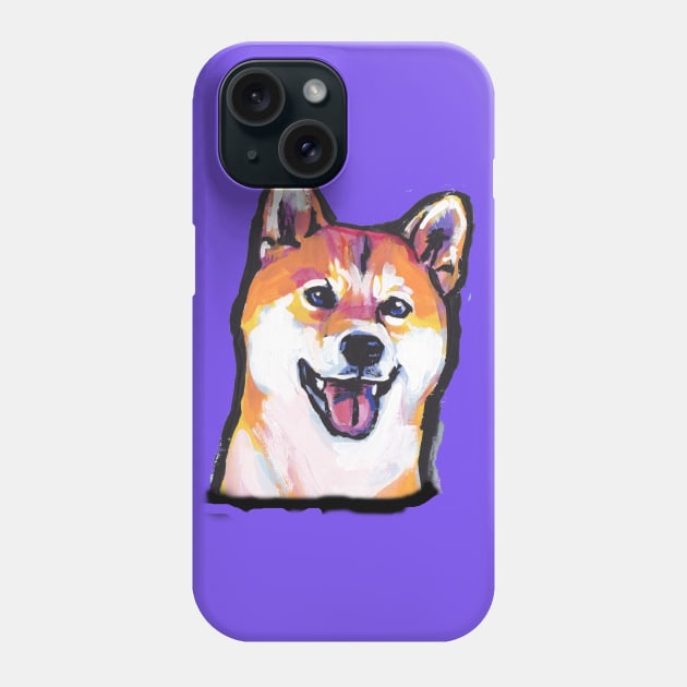 Shiba Inu Bright colorful pop dog art Phone Case by bentnotbroken11