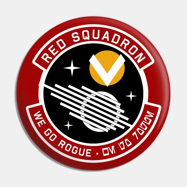 Red Squadron Patch Pin by PopCultureShirts