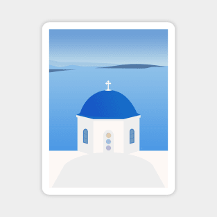 Blue Dome Church, Oia, Santorini, Greece Magnet