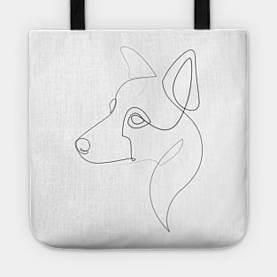 Border Collie - one line drawing Tote