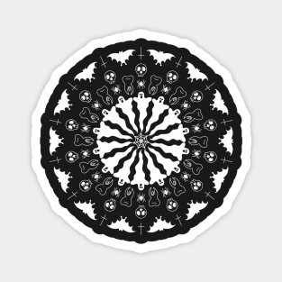 Spooky Halloween Mandala Magnet