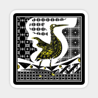 agami heron garza bird in ecopop talavera azulejo pattern wallpaper art Magnet