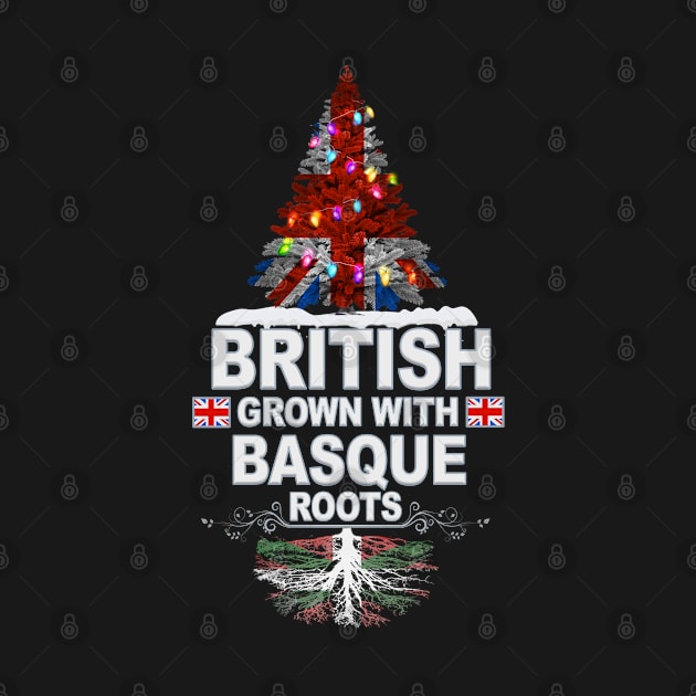 British Grown With Basque Roots - Gift for Basque With Roots From Bilbao by Country Flags