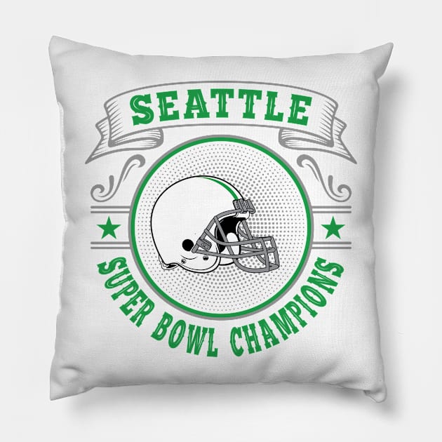 Seattle Super Bowl Champions Pillow by genzzz72