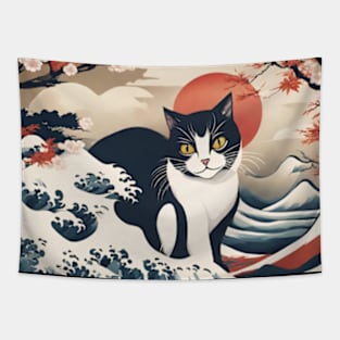 tuxedo cat of japan Tapestry