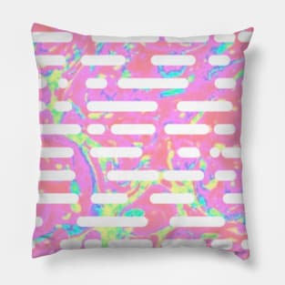 Holographic pattern - pastel pink line art graphic design Pillow