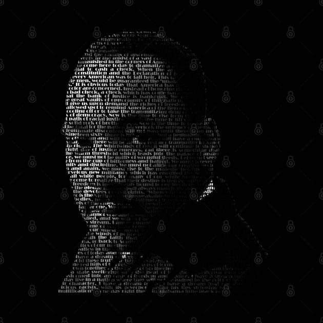 Martin Luther King Jr. word portrait using his famous speech by RandomGoodness