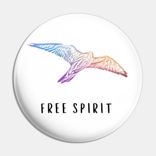 Free Spirit Colourful Peregrine Falcon Bird Graphic Hippie Style Dark Text Pin