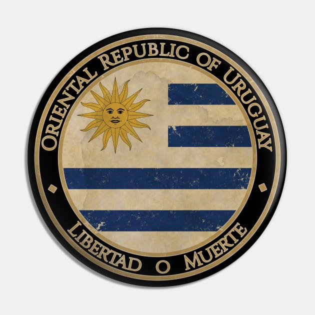 Vintage Oriental Republic of Uruguay USA South America United States Flag Pin by DragonXX