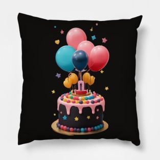 birthday cake with balloons Pillow