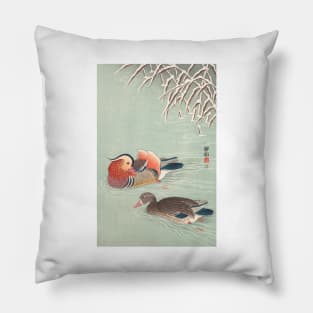 Mandarin Duck by Ohara Koson Pillow