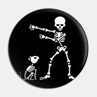 Floss like a boss Flossing skeleton cat dance Pin