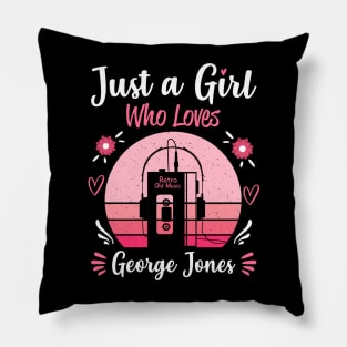 Just A Girl Who Loves George Jones Retro Headphones Pillow