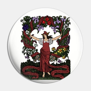 Garland For May Day In Color - Refinished Walter Crane, Socialist, Socialism, Leftist, Anarchist, Propaganda Pin