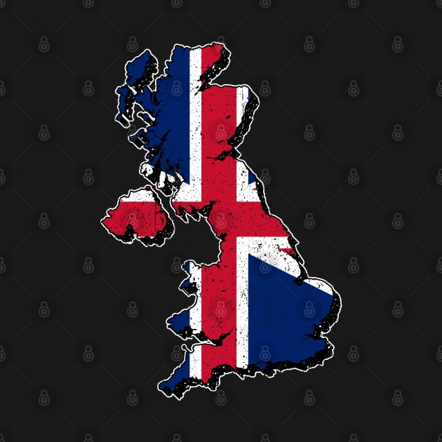 United Kingdom Map With Flag by mkar