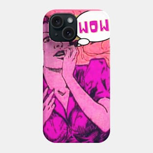 VINTAGE COMICS POP ART STYLE GIRL WOW Phone Case