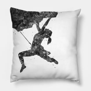 Climber girls black and white Pillow