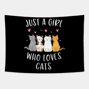 Just A Girl Who Loves Cats Cute Cat Lover Tapestry